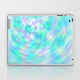 Soft turquoise pink blur bokeh Laptop Skin