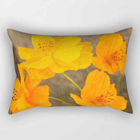 Bright Lights Cosmos Flowers Rectangular Pillow