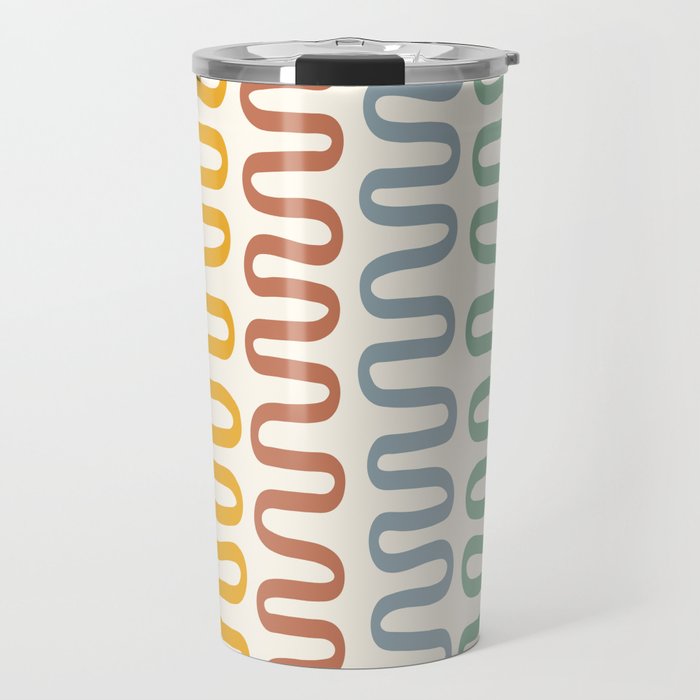 Abstract Shapes 262 in Retro Tones (Snake Pattern Abstraction) Travel Mug