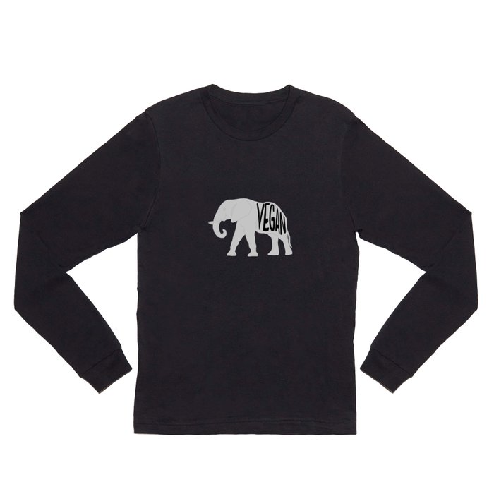 vegan (elephant)  Long Sleeve T Shirt