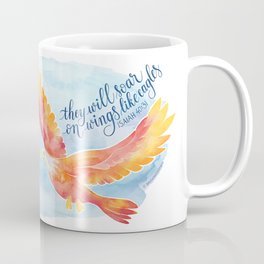 Soar on wings like eagles -Isaiah 40:31, christian art gift bible quote Coffee Mug