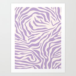 Zebra Print Purple Lilac Lavender Zebra Stripes Wild Animal Print Zebra Pattern Preppy Modern Decor Art Print