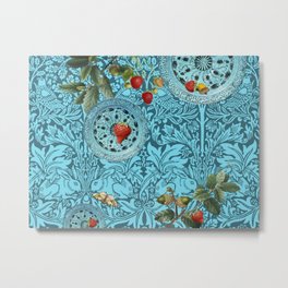 like strawberry thief Metal Print | Fruit, Butterfly, Rabbit, Nouveau, Floral, Morris, Acorn, Plate, Deco, Oak 