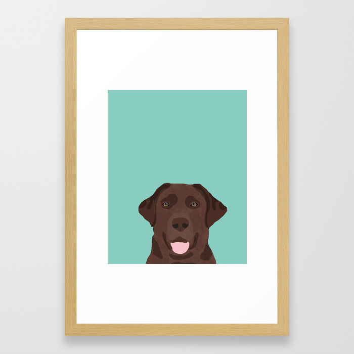 Chocolate Lab Dog Breed Portrait Pet Art Dog Lover Gifts Labrador Retriever Framed Art Print By Petfriendly Society6