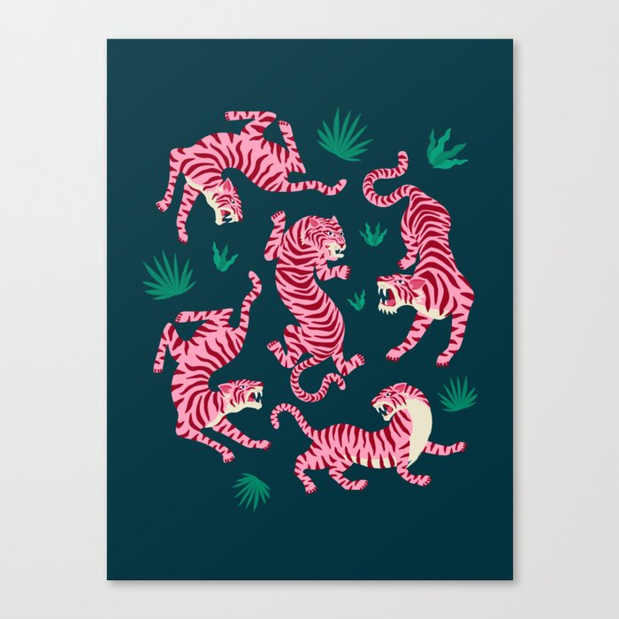 Night Race: Pink Tiger Edition Canvas Print