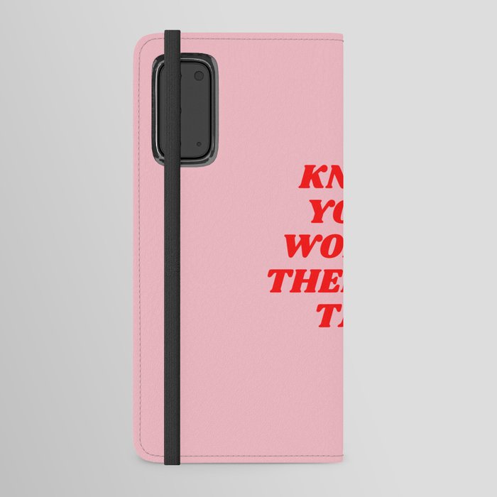 Know Your Worth, Then Add Tax, Inspirational, Motivational, Empowerment, Feminist, Pink, Red Android Wallet Case