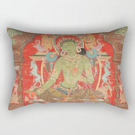 Green Tara 13th Century Tibetan Art Rectangular Pillow