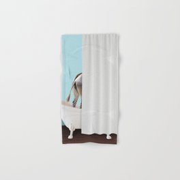 Zebra hiding in bathtub Hand & Bath Towel