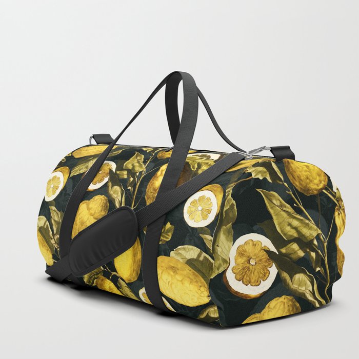 Lemon and Leaf Pattern V Duffle Bag