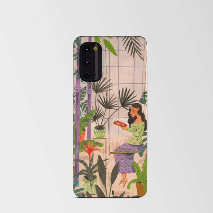 Very Peri plant lady mindful gardening greenhouse jungle | Caroline Bonne Muller Android Card Case
