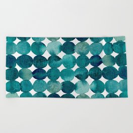 Dots pattern - turquoise Beach Towel