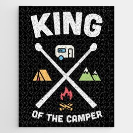 King Of The Camper Funny Camping Slogan Jigsaw Puzzle