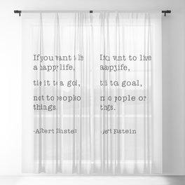 Einstein quotes about happiness Sheer Curtain