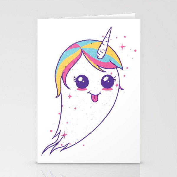 Cute Unicorn Ghost Stationery Cards