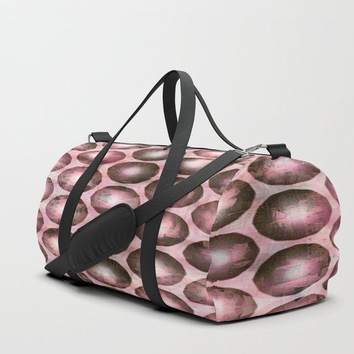 Textured Spheres Rose Gray Duffle Bag