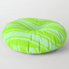[ Thumbnail: Chartreuse and Green Colored Lines/Stripes Pattern Floor Pillow ]