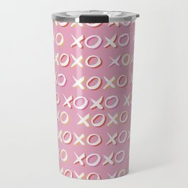 Pink XOXO Pattern Travel Mug