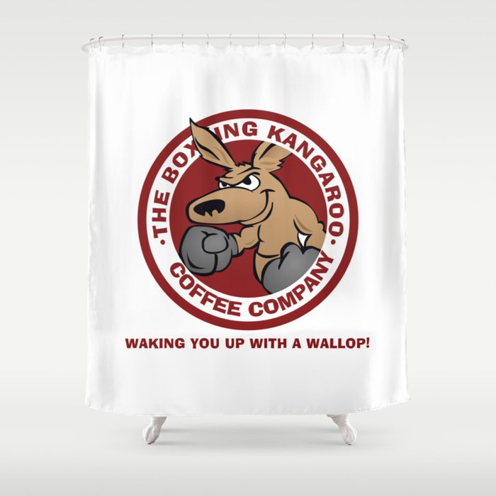 Boxing Kangaroo Coffee Company Shower Curtain By Theianfox Society6 Boxing Kangaroo Coffee Company Shower Curtain