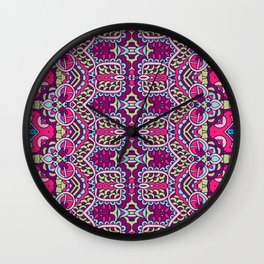 Colorful Oriental Rug Mandala Boho Pattern Wall Clock