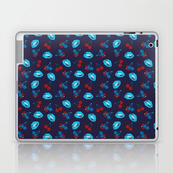 Cherry Lips love blue Laptop & iPad Skin