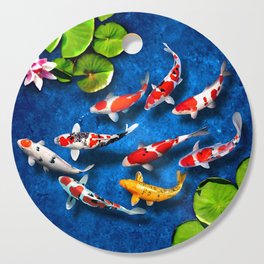 9 koi fish for luck Cutting Board