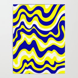 Yello and blue swirl design Poster