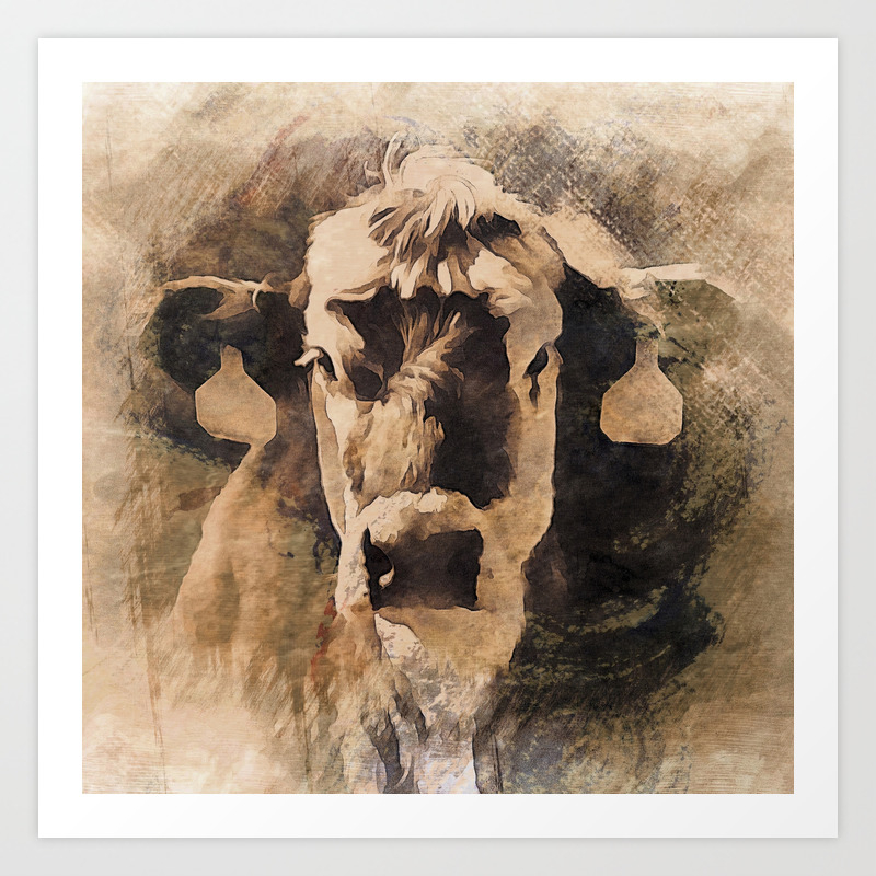 Old West Cow Photoart Art Print By Darlafitz Society6