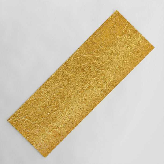 Crinkled Gold Foil Texture Christmas/ Holiday Yoga Mat