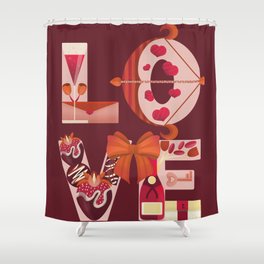 LOVE - Valentine's Day  Shower Curtain