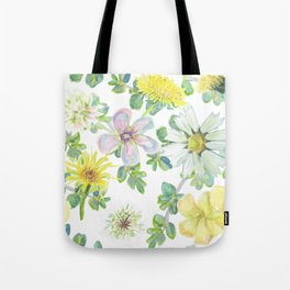 Spring Floral Mix on white Tote Bag