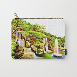 Azalea Waterfall Garden Green Aesthetic Retro Landscape Carry-All Pouch