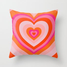 Psychedelic Retro Heart Pattern 80s (viii 2021) Throw Pillow