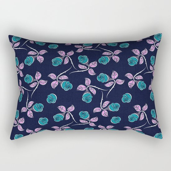 Blue Roses Rectangular Pillow
