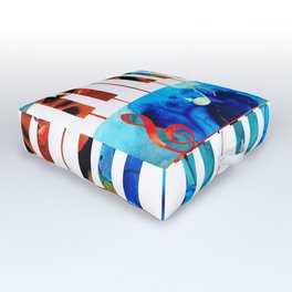 Colorful Piano Art by Sharon Cummings Outdoor Floor Cushion