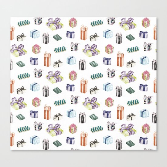 Birthday Presents Colour by Chrissy Curtin Canvas Print