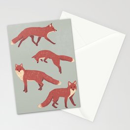 Foxes Jumping Stationery Card