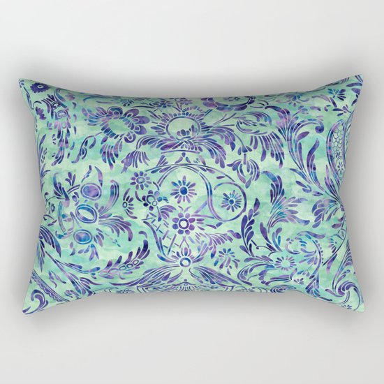 Watercolor Damask Pattern 06 Rectangular Pillow