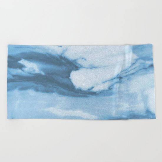 Marble Blue Ocean Beach Towel