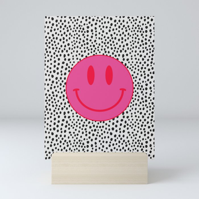 Make Me Smile Cute Preppy Vsco Smiley Face on Black and White Mini