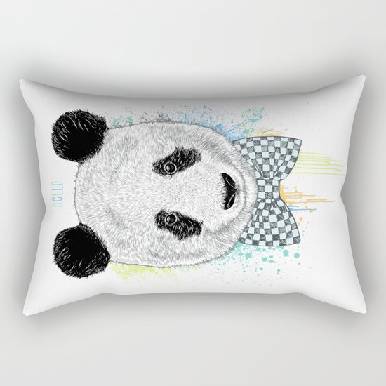 Hello Panda Rectangular Pillow