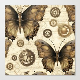 Steampunk #14 Seamless Butterfly Pattern Boho Trendy Shapes Art Prints Canvas Print