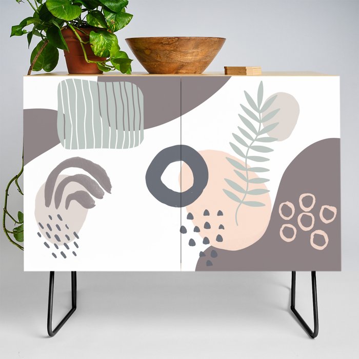 Eco graphic watercolor hand drawn concept design Credenza