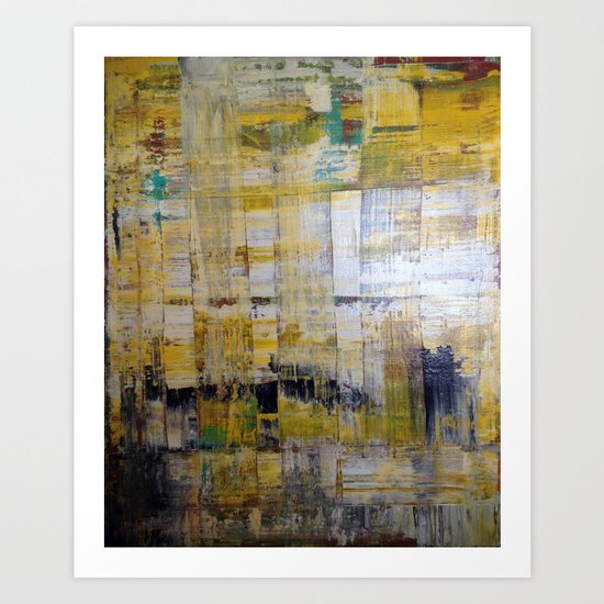YELLOW SCRAPE Art Print