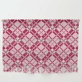 Red and pink gingham checked Wall Hanging