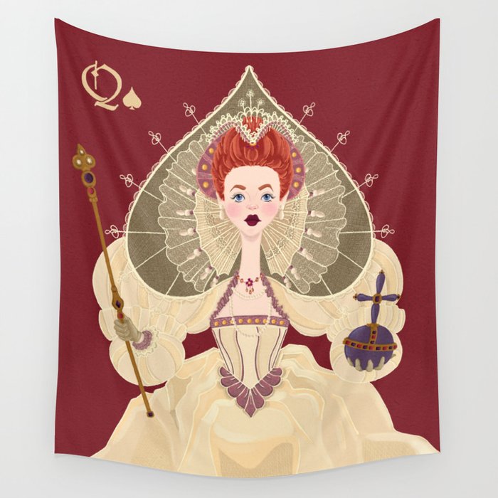 Queen Bess of Spades Wall Tapestry