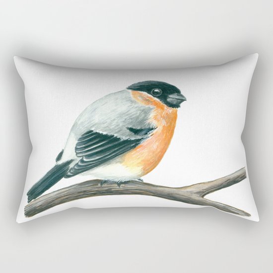 Bullfinch bird Rectangular Pillow