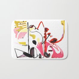 Musical Composition - Contemporary Expressive Drawing Bath Mat