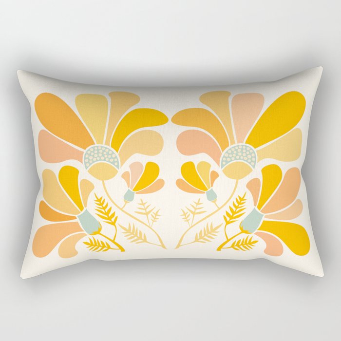 Summer Wildflowers in Golden Yellow Rectangular Pillow