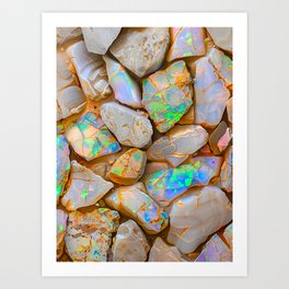 fire opal stones Art Print
