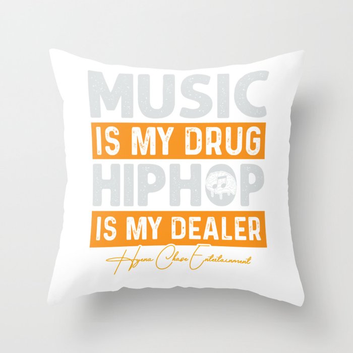 Music Is My Drug Throw Pillow